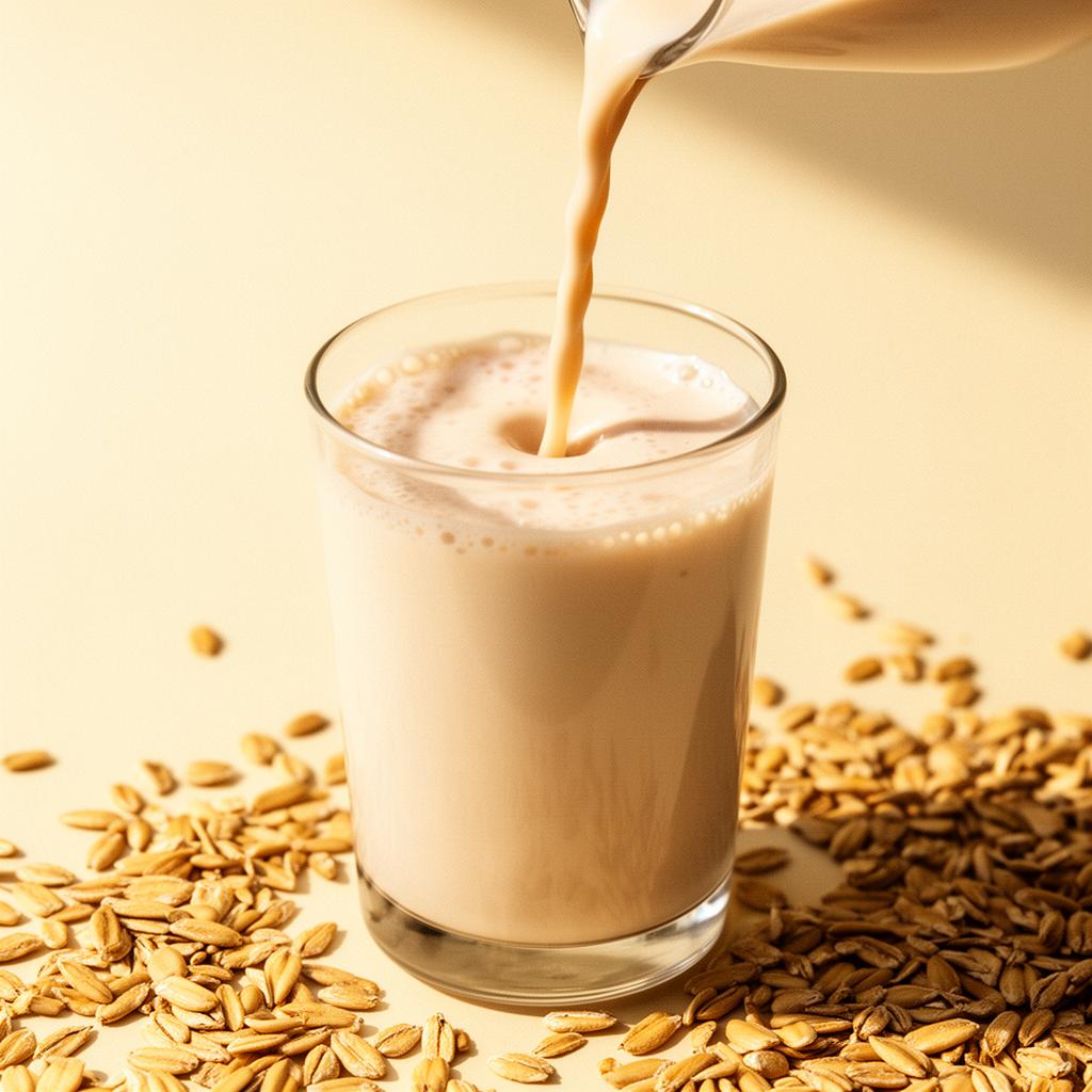 Creamy Croper oat milk pour